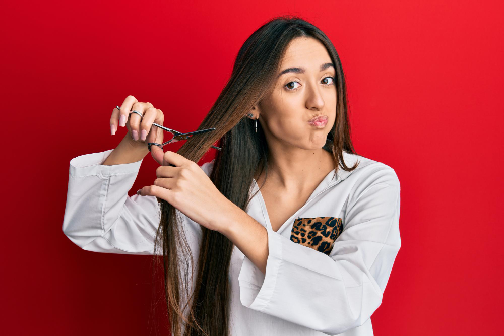 women hair cutting